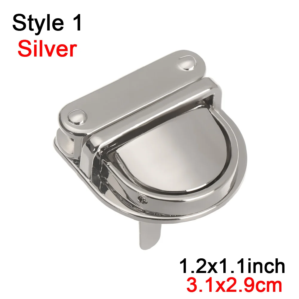 2 Styles Metal DIY Handbag Bag Closure Bag Parts Durable Clasp Turn Lock Purse Luggage Hardware