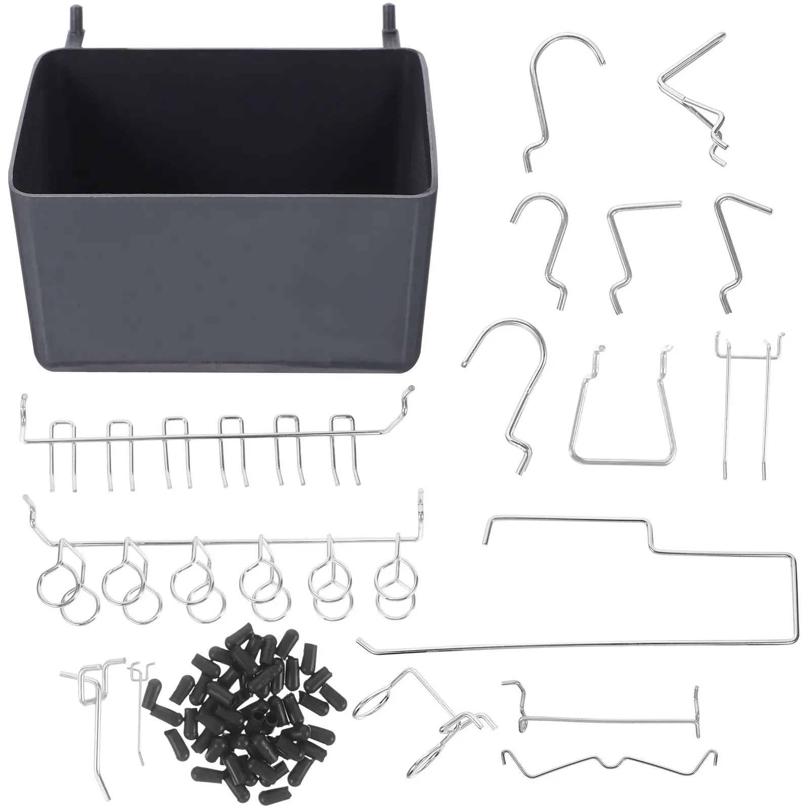 120Pcs Pegboard Hooks Set Stainless Steel Electroplated Peg Board Organizer Heavy Duty Assortment Tool Hooks Storage
