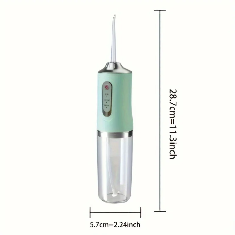 Dental Floss, Portable Cordless Oral Irrigator Cleaning 3 Modes, Waterproof Rechargeable Dental Cleaner, with 4 Nozzles