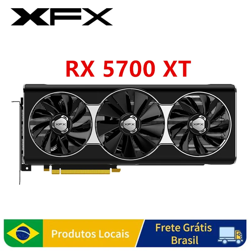 بطاقة فيديو RX 5700 XT 8GB GPU XFX Radeon AMD RX5700 XT 8GB بطاقة فيديو بطاقة الرسومات ألعاب الكمبيوتر بطاقة الرسومات