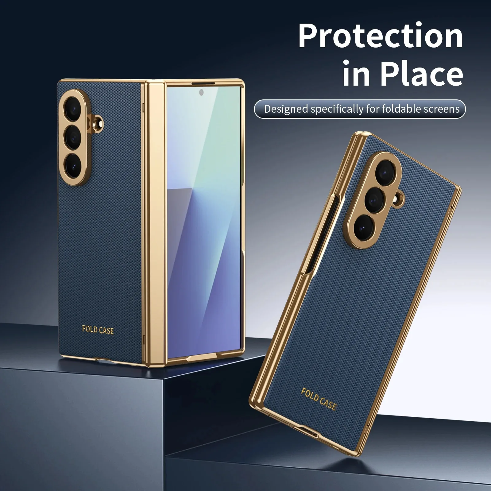 

Artificial PU Leather Mobile Phone Case Suitable for Samsung Galaxy Z Fold 7 6 5 4 with Full Cover Protection,Screen Glass Film