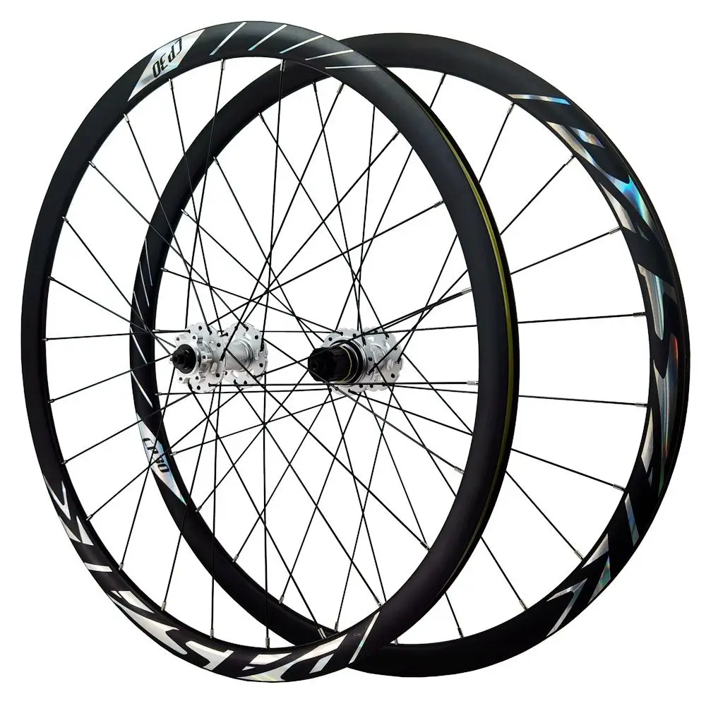 Road Bike 700C Wheelset 6 Bolts Disc Brake Gravel Bike Wheels Areo 29er 24H 30mm Depth Presta Valve