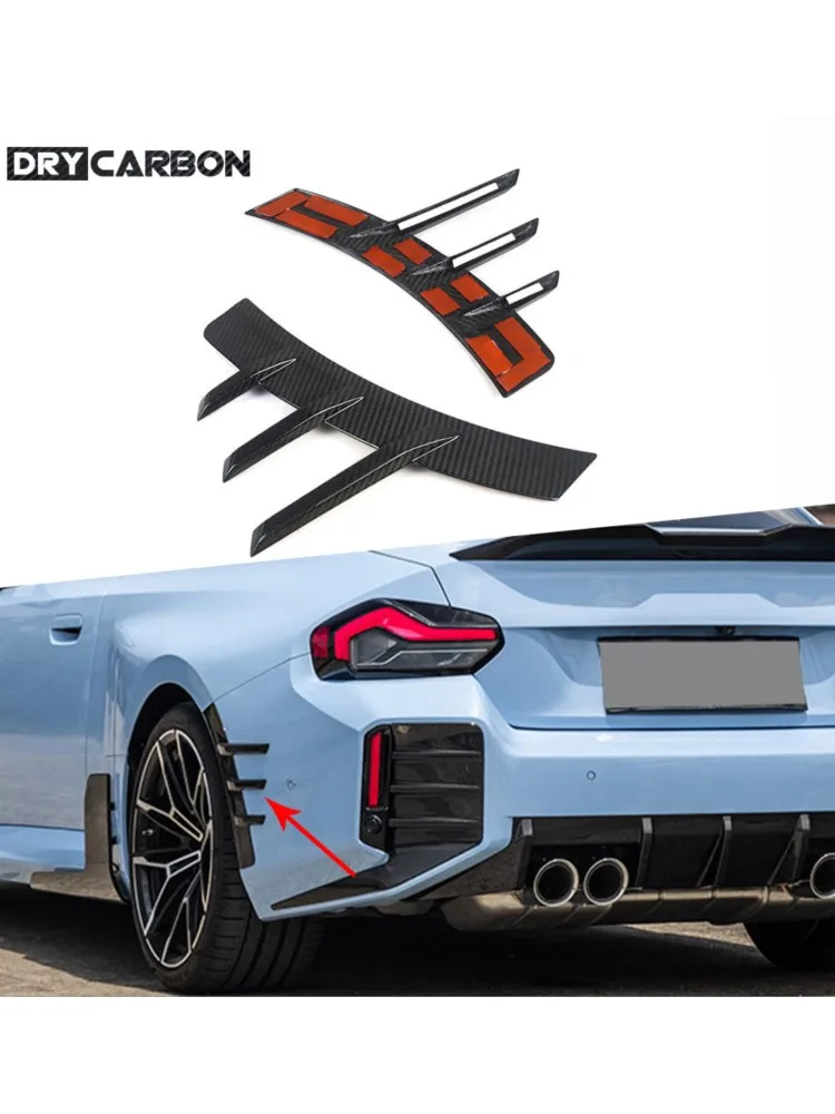 DRY CARBON Für BMW 2er M2 G87 2023+ M Style Heckstoßstange Air Vent Trim Spoiler Canards Splitter Body Kits Autozubehör