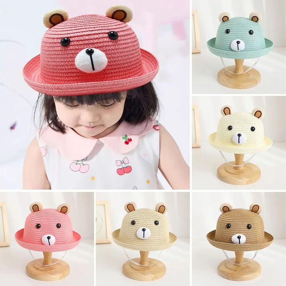 Breathable Baby Bucket Caps for Boys Girls Cute  Infant Straw Hat Summer Toddler Panama Hat Sun Cap