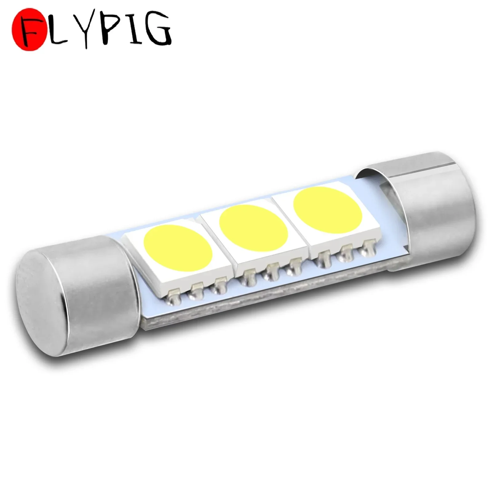 White 28MM 3-SMD 6641 Fuse Car LED Sun Visor Vanity Mirror Light Bulbs T6 Flood Festoon Dome T6.3 28mm 3 SMD 5050 LED