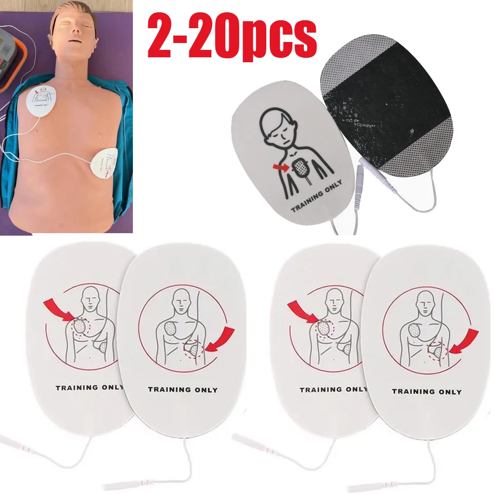 

2-20pcs AED Training Device Patches First Aid Training Replacement AED Training Defibrillation Electrode Conducting Patch
