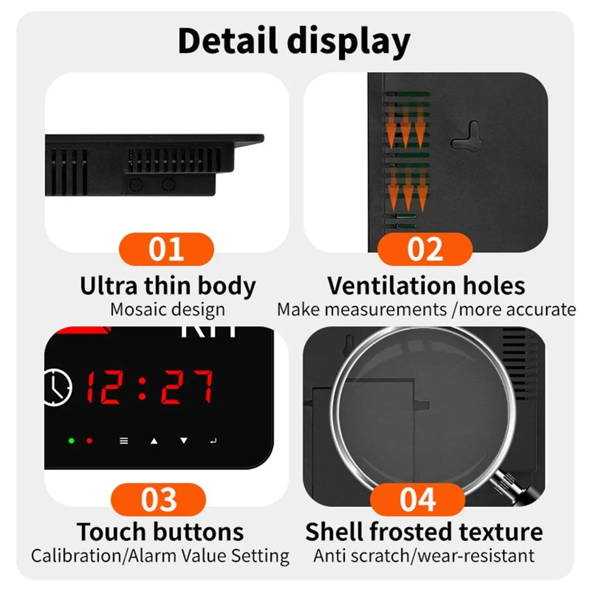 Rank! Digital Thermometer Multifunctional Home Office Electronic Temperature and Humidity Display Device LED Clock