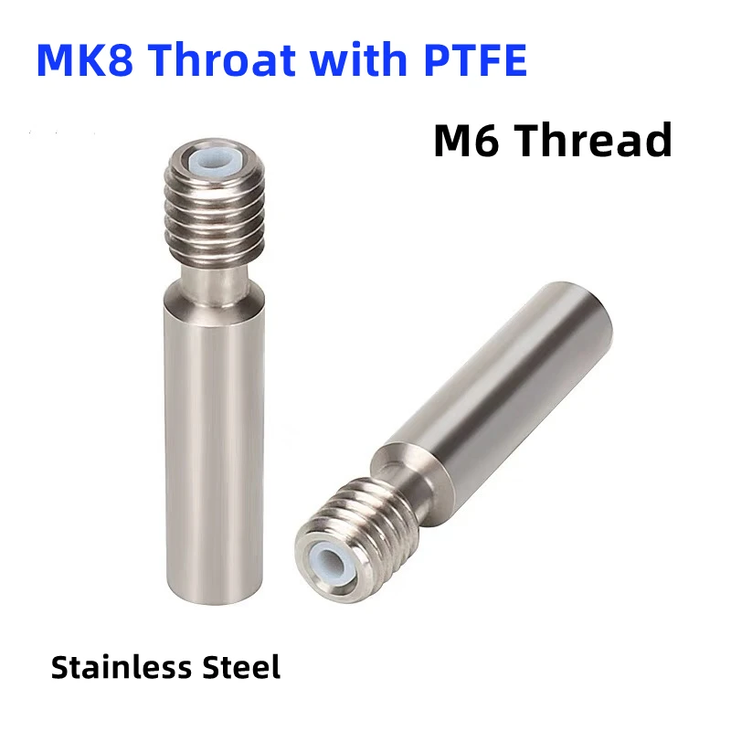 

3D Printer Titanium MK8 1.75mm V6 Heat Break All Metal Thermal Barrel Feeding Tube M6*30.5 Heatbreak Throat For 1.75mm Filaments