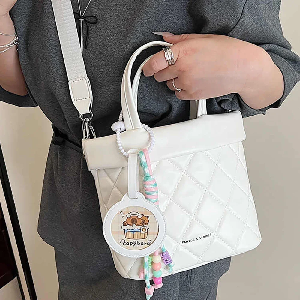 

Women Commuting Single Shoulder Bag 2025 Summer Trendy Plaid Threads Bucket Handbags Lady High-End Hand-held Crossbody Bags ﻿