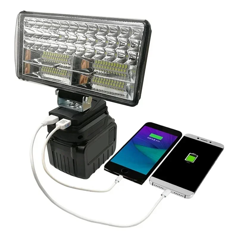 

18V LED Flashlight Outdoors Spotlight Light for Makita BL1430 BL1830 14.4V 18V Lithium Battery USB Outdoor Lighting with USB