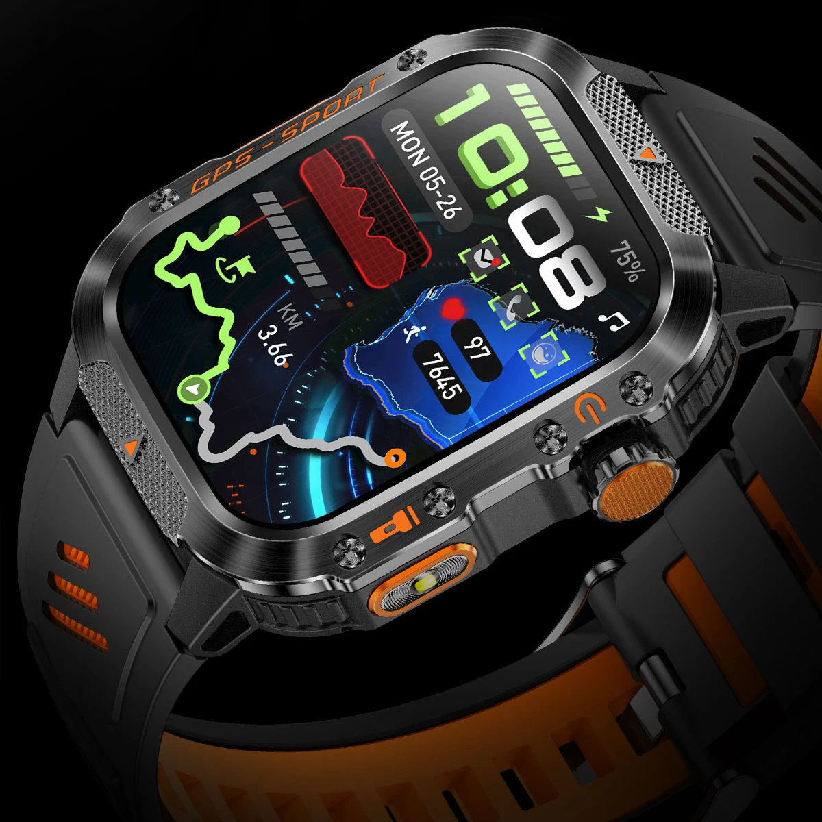 

2025 New Dual-Frequency Satellite GPS Sports Smart Watch Compass Barometer Bluetooth Call 3ATM Waterproof HT36 Smart Bracelet