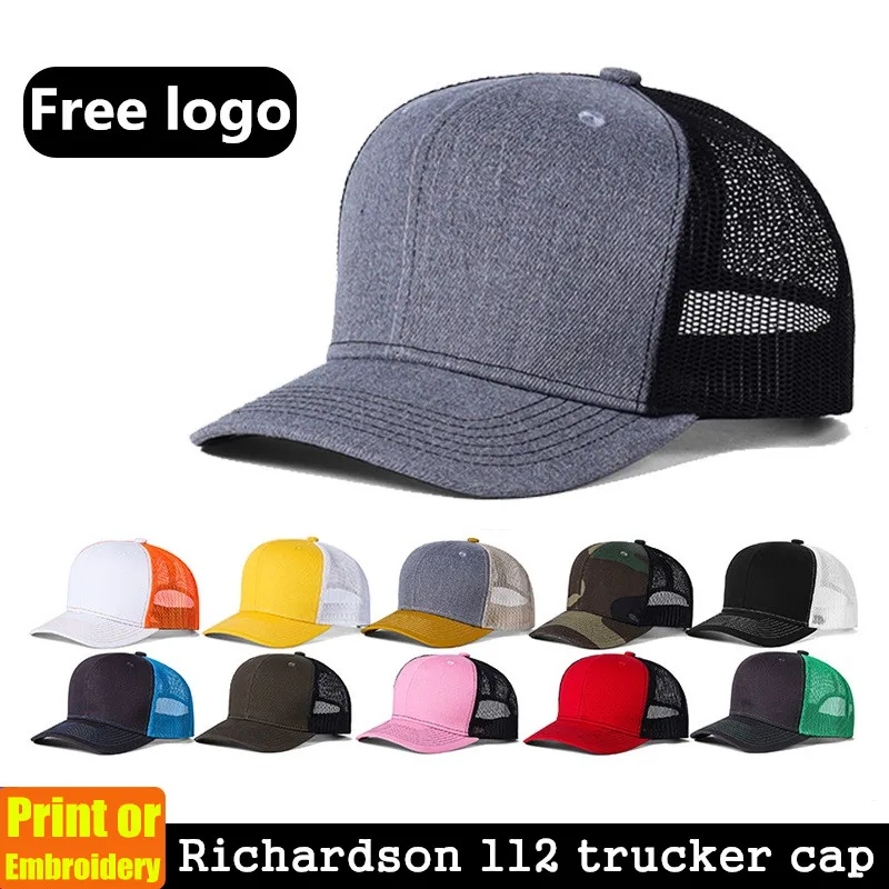 Richardson 112 trucker cap Custom logo cotton baseball cap Women's Sports Breathable Mesh snapback hats gorros