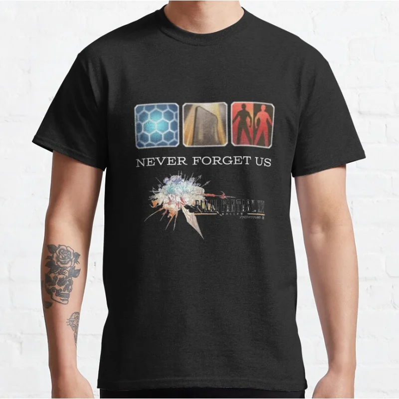 

FFXIV, never forget us Retro Final Fantasy XIV 90s jrpg video games Japanese anime Graphic T Shirts large size Adult S-6XL