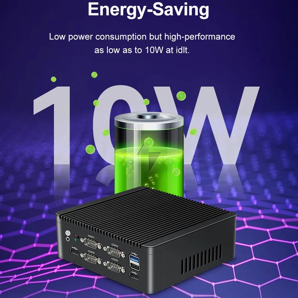 Intel Celeron J4125 Mini PC Barebone Kit DDR4 Support Linux WiFi Computer for Industrial with 4xUSB2.0 2xUSB3.0 1xHDMI2.0