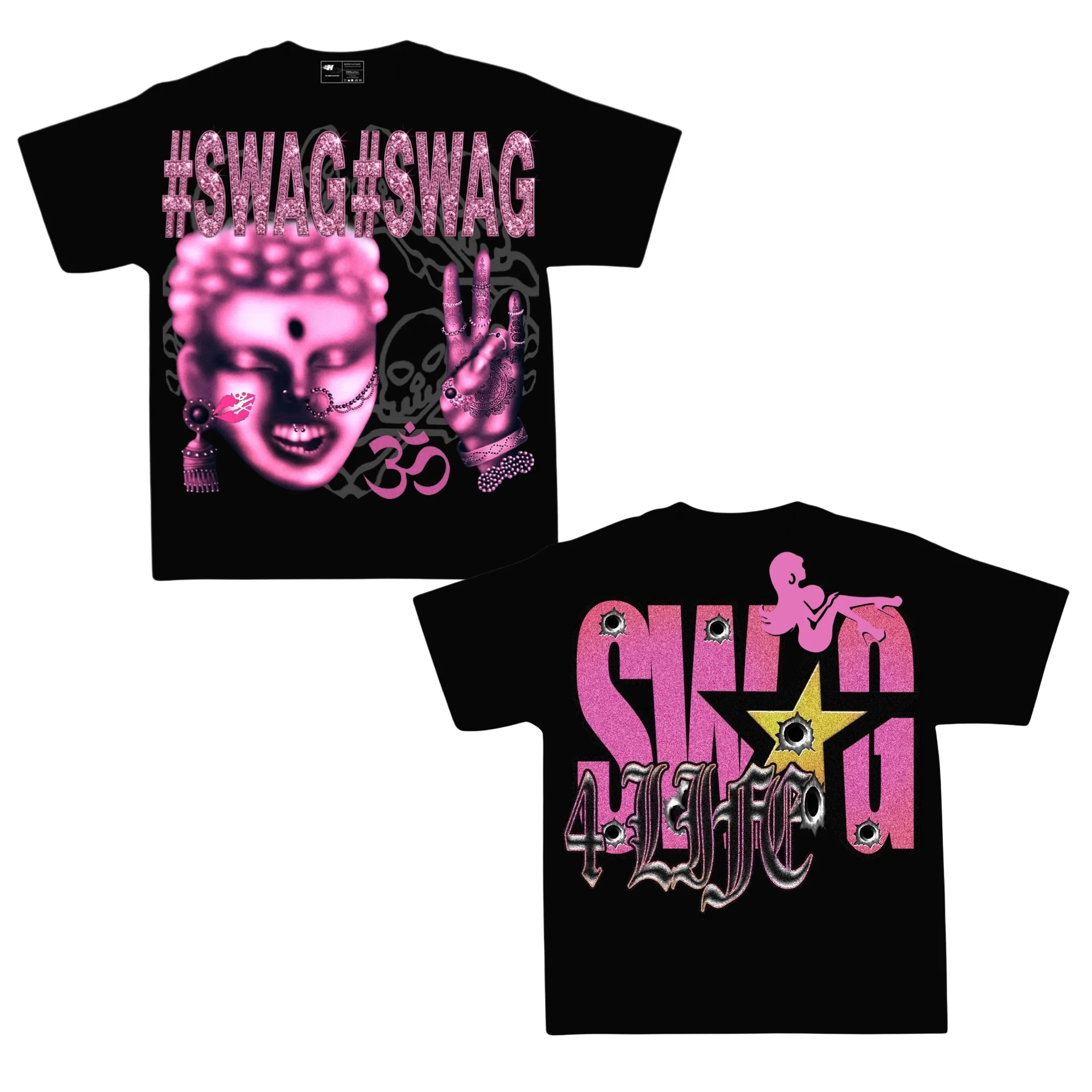 Hip Hop Swag Buddha Graphic T Shirts Print Oversized Gothic Casual Harajuku Streetwear Vintage Y2k Tops Goth Unisex Men Clothes