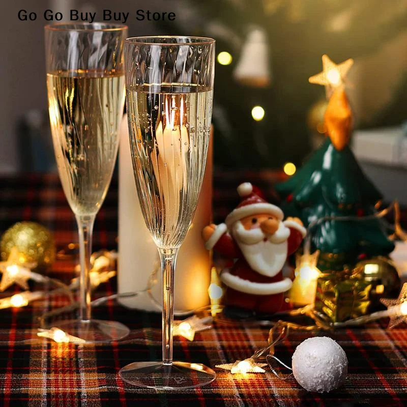 1 PCS 180/240ml Plastic Wine Glasses Vintage Champagne Cups Cut Goblets Unbreakable Cocktail Glasses Reusable Cold Drinkware