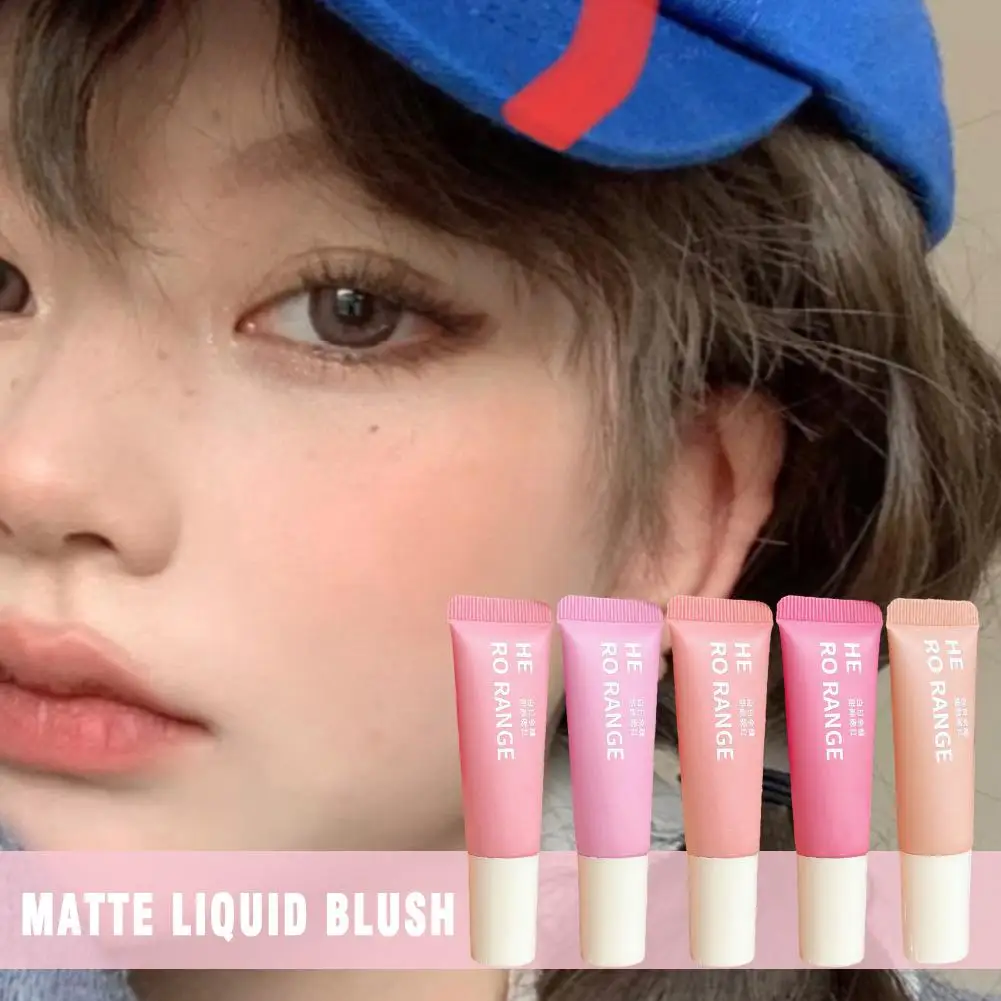 Velvet Matte Liquid Blush Cream, Face Lasting Cheek Blush, Maquiagem Pigmento, Tint P, 5 Cores, 5,7g, Tint, Wand, T9L7