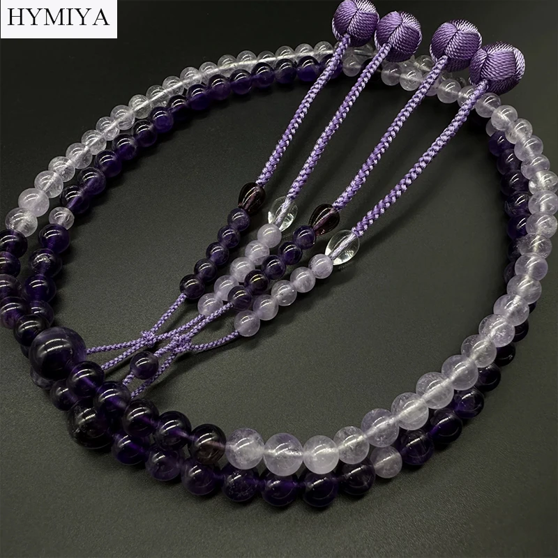 Amythest Japanese Shingon Buddhism Prayer Beads Crystal Japanese Tantrism Chanting 108 Beads Mala Rosary Beads
