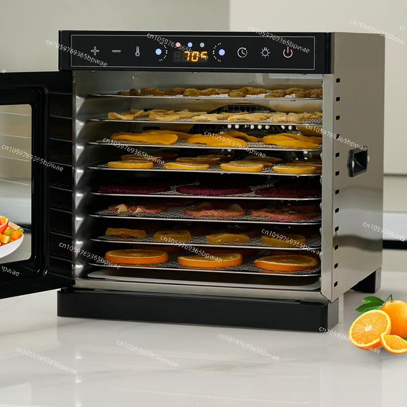 

8 Tray Stainless Steel Vegetables and Fruits Commercial Visual Sunroof Fruit Meat Dryer Dehydrator