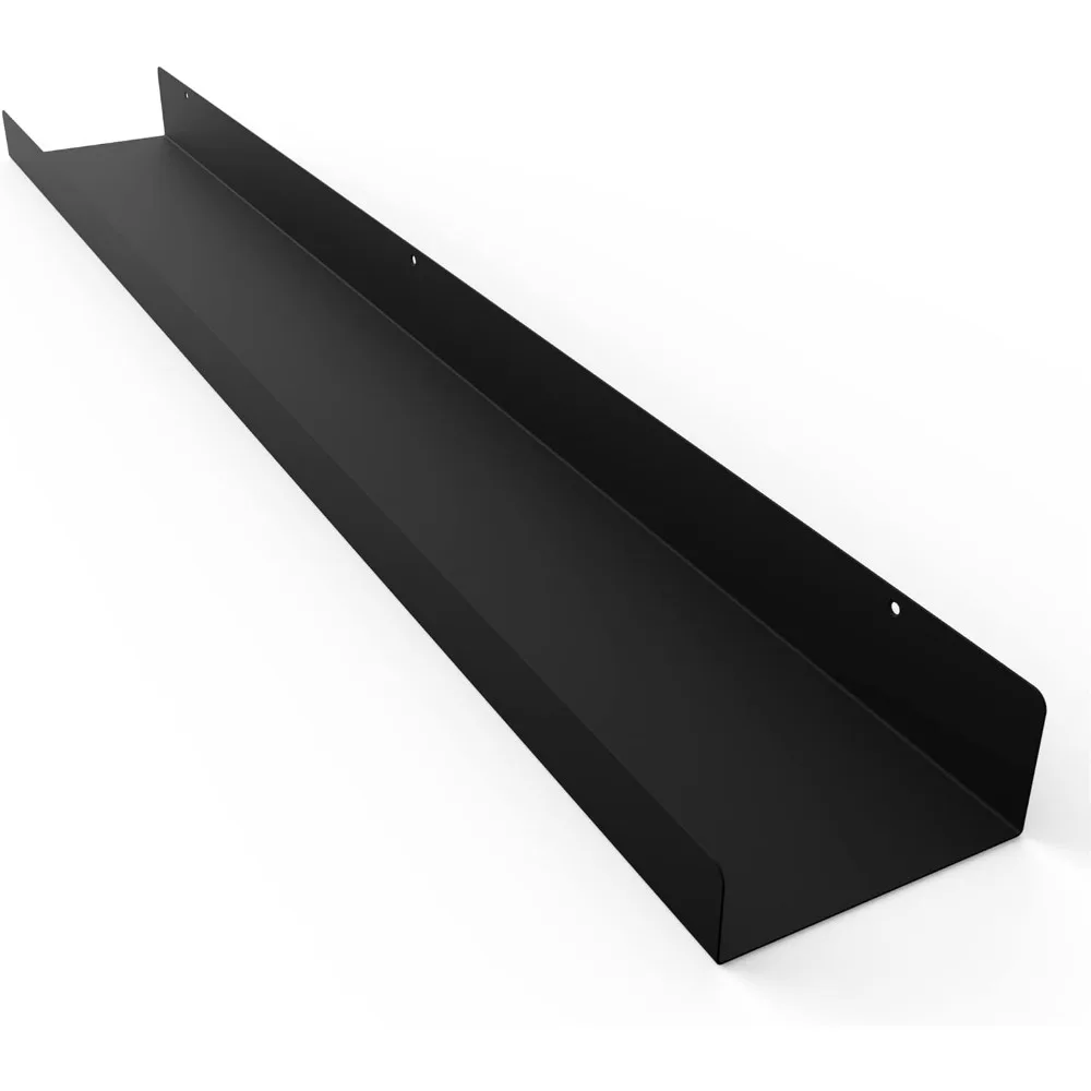 رف حائط عائم من الفولاذ على طراز المزرعة الحديثة الصناعية شديدة التحمل مصنوع في الولايات المتحدة الأمريكية للصور والديكور #5