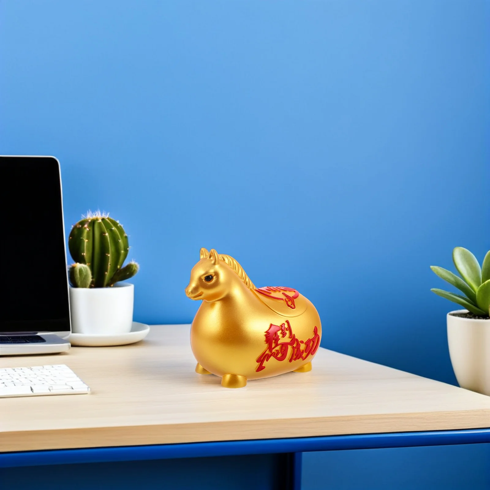 

Horse Year Savings Pot 2026 Chinese New Year Coin Bank Vinyl Money Jar Large Capacity Cash Storage Decorative Feng Shui Horse