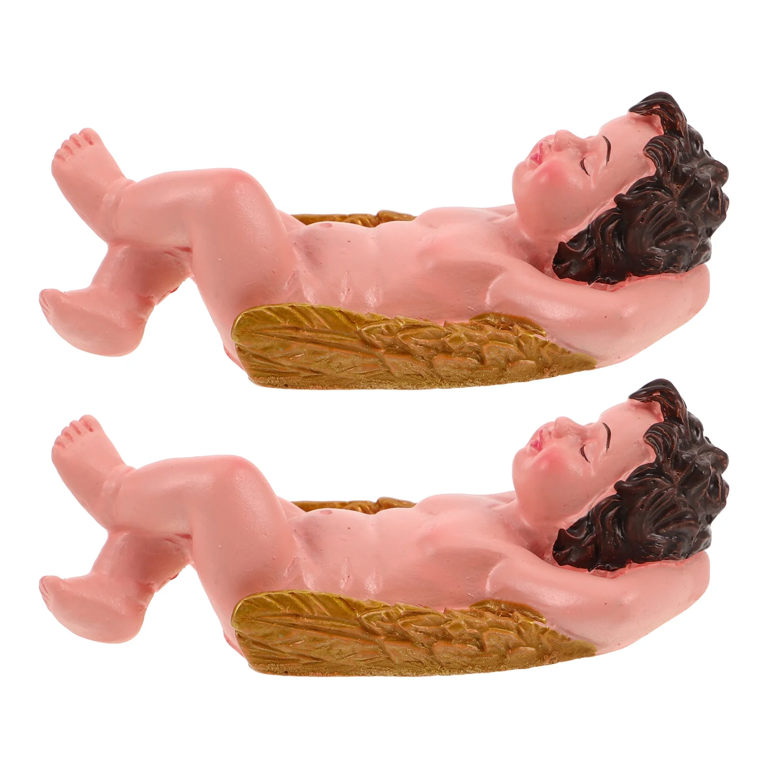 

2 Pcs Cupid Statue Garden Decor Figurines Outdoor Landscape Ideas Valentines Decorations Sculpture for outside Decorate