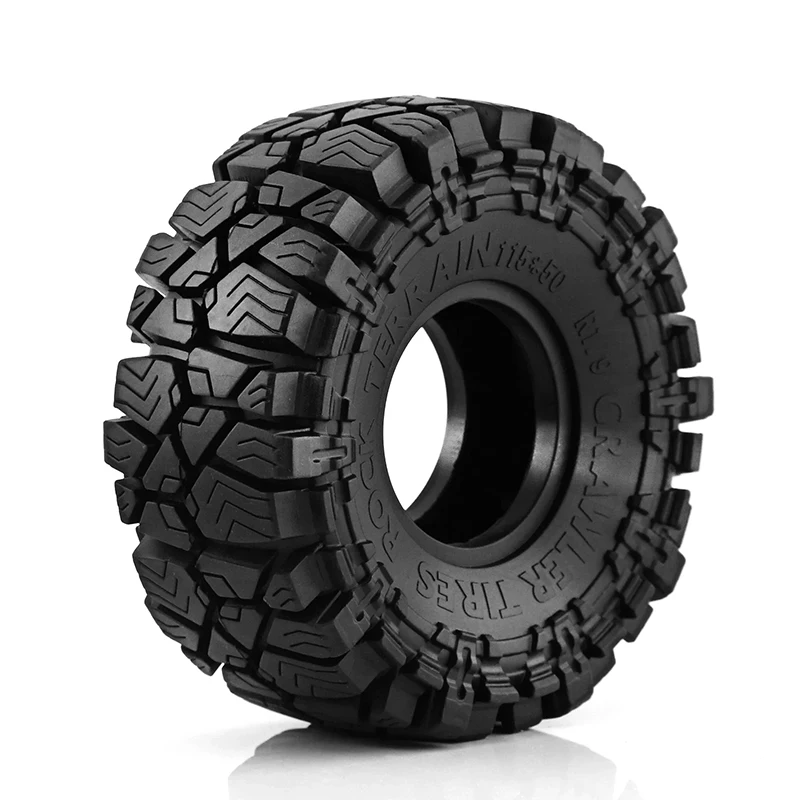 4 Stück 1,9 Zoll Beadlock Felgen & Gummireifen 115*50mm für RC Rock Crawler Axial Scx10 RR10 Ax10 Wraith km2