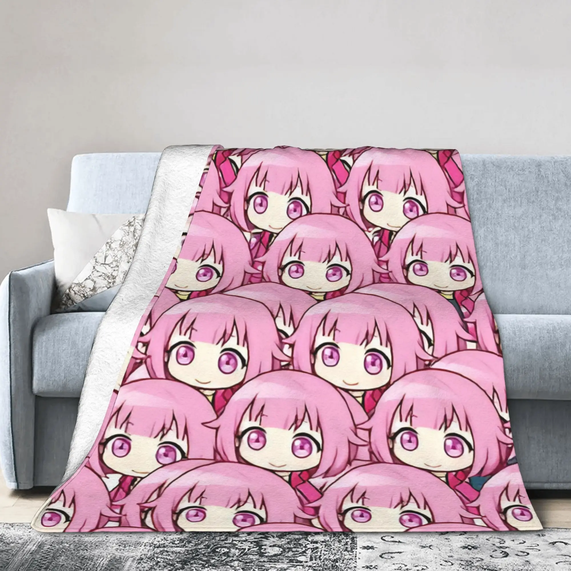 Cute Emu Otori Fleece Blanket Singer Anime Funny Throw Blanket for Bed Sofa Couch 150*125cm Bedspread