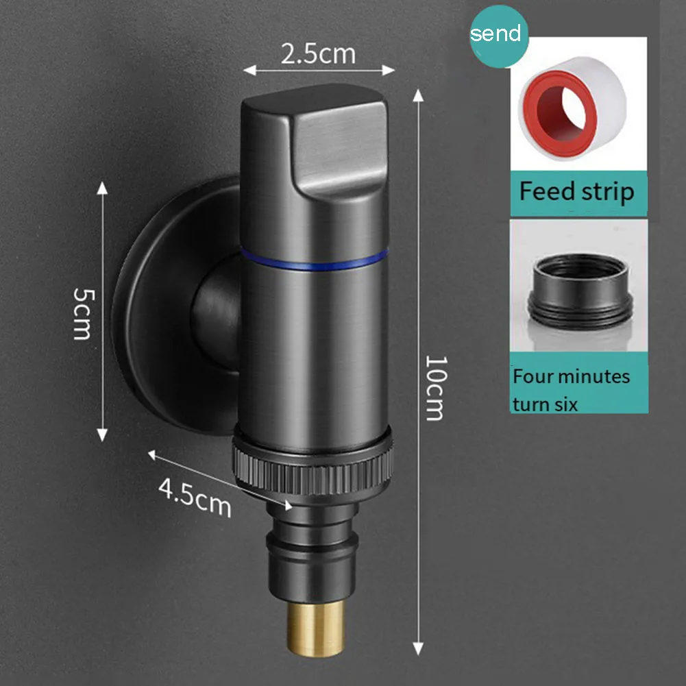 Multifuncional máquina de lavar torneira parada água abertura rápida válvula ângulo g1/2 banheiro bidé pulverizador torneira acessório