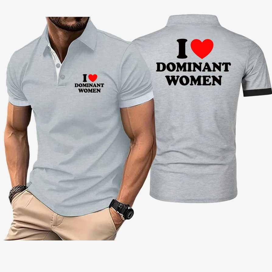 I Love Dominant Women Graphic Men's Polo Shirt Print Sporty Style Collared Golf Shirt For Summer T shirt