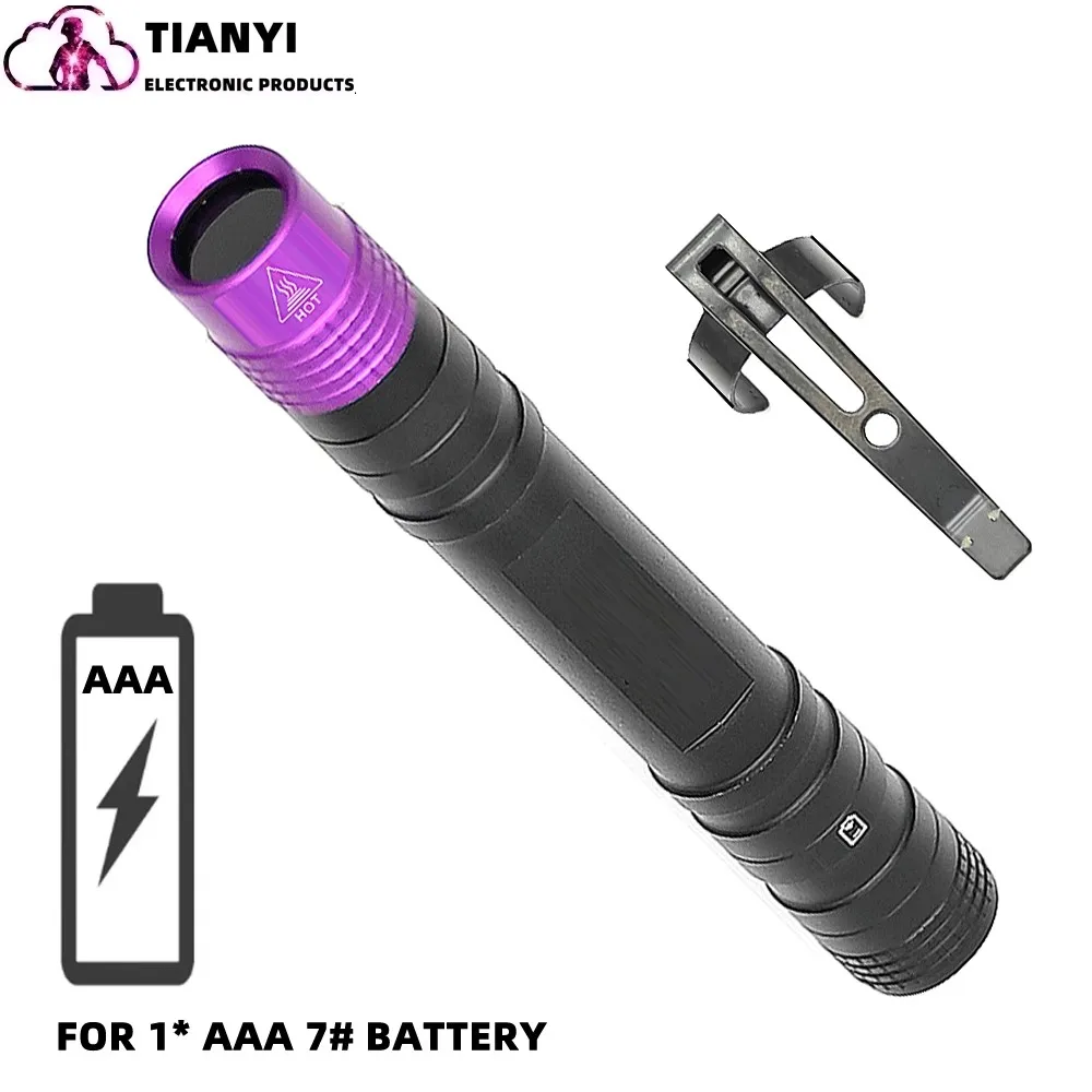 Extended version UV UV curing flashlight double AAA battery is convenient to carry waterproof aluminum alloy fixed focus