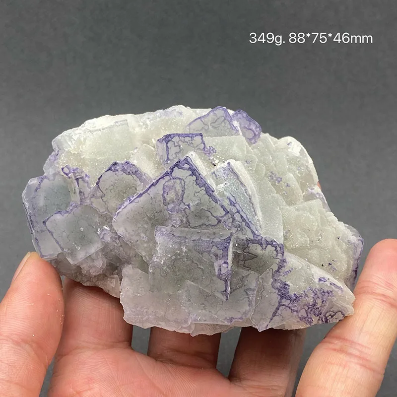 100% natural Purple edge fluorite mineral specimen healing crystal gem collection