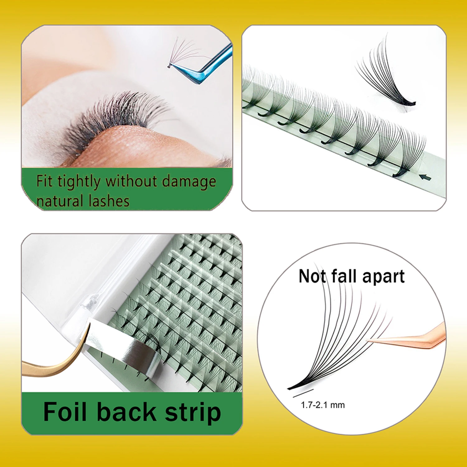 10D Russia Volume Eyelashes Premade fans Long Stem Eyelash Extensions Ready Made Pointy Base Lash 3D 5D 6D False Eyelash Cluster