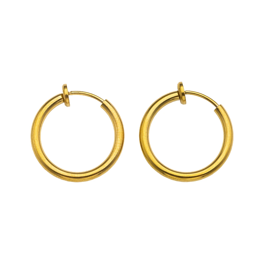 10Pcs Stainless Steel Gold 2mm Wire Ear Clips Fake Hoop Earrings Women Without Ear Holes Clip For DIY Jewelry Making Accessories