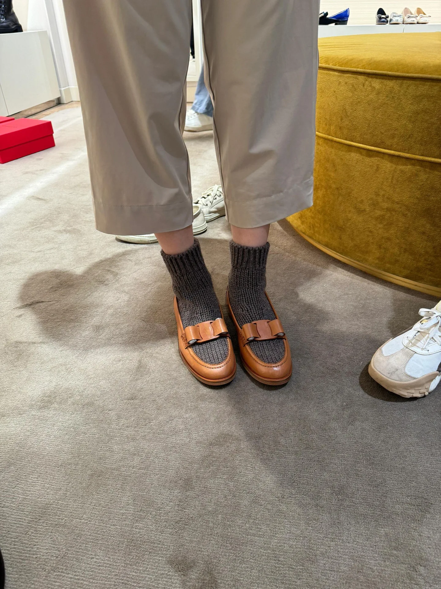 

Новинка весны 2024, женские ботинки-носки, круглый носок, толстая подошва, натуральная кожа, винтажные офисные женские лоферы с бантом и украшением