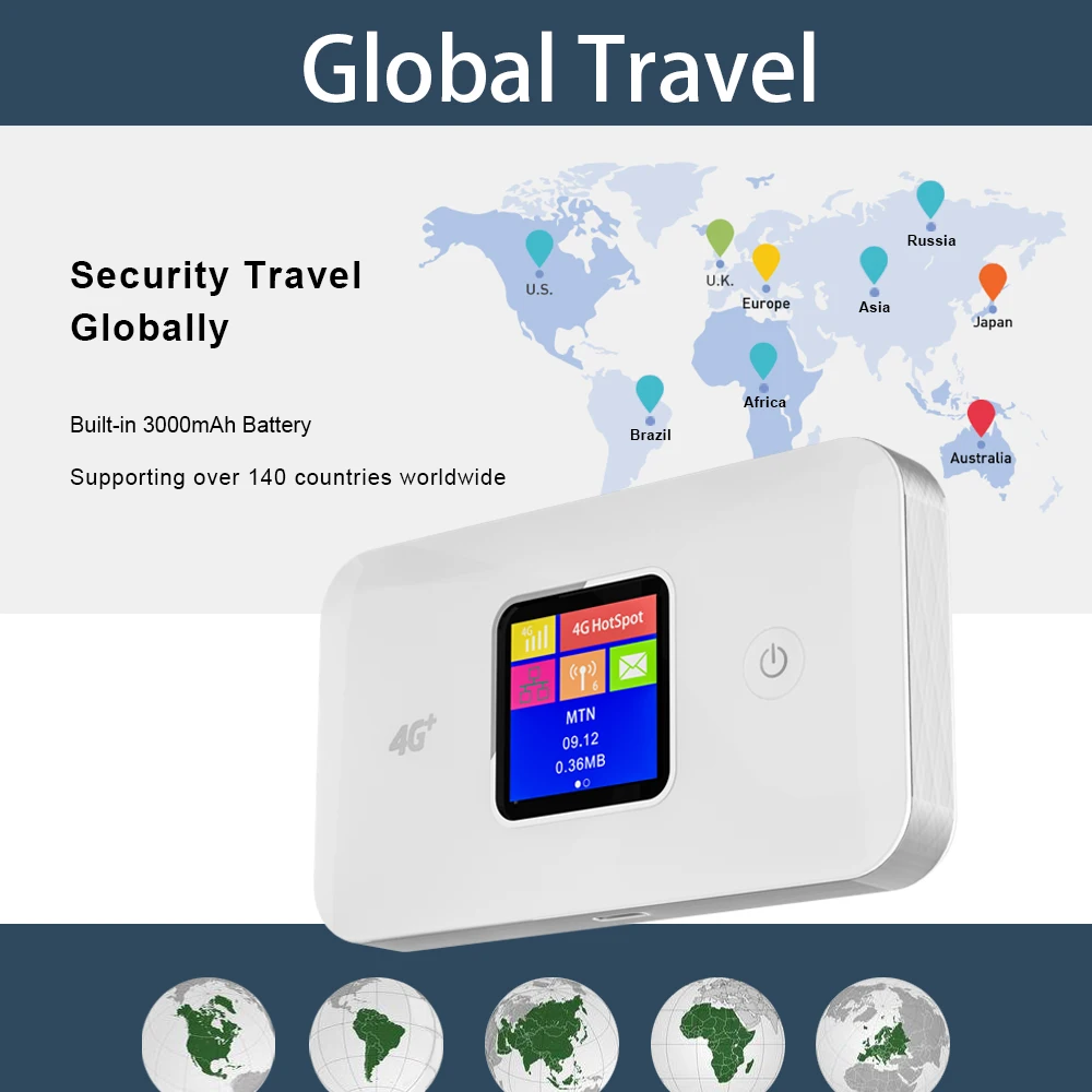 TIANJIE MF801 4G+ Mobile Hotspot,Router with Sim Card Slot,5G Modem,Portable WiFi Device for Travel,Global Unlocked Mifi Router