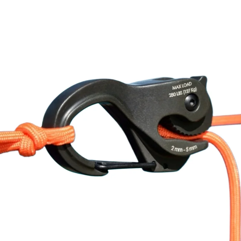 Small Rope Tightener Outdoors Aluminum Hanging Rope Hook  Camping Self-locking Ropes Buckle Without Knotting Survival Tools