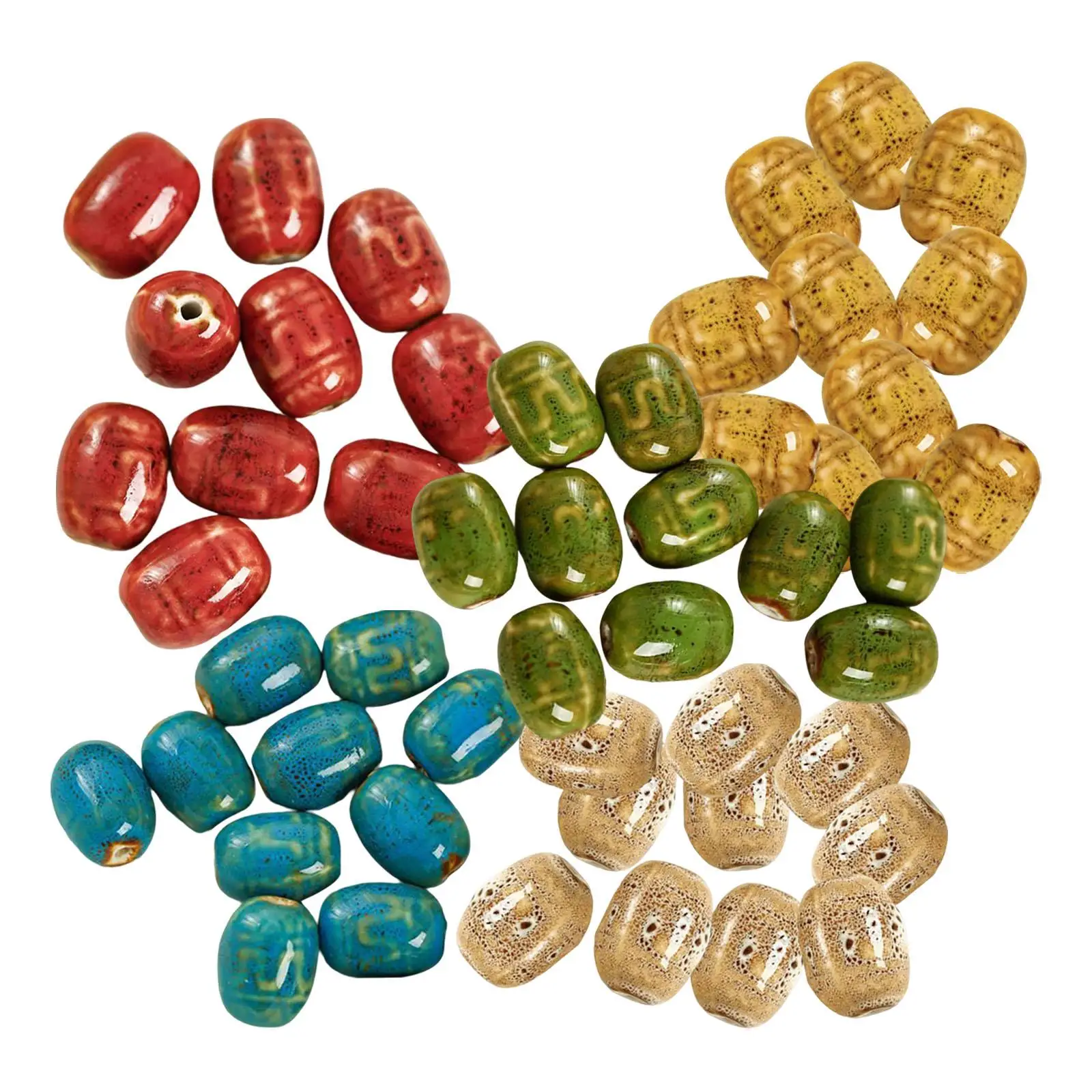 Spacer Ceramic Beads Loose Multicolor for Jewelry Making DIY Bracelet Necklace Craft Handmade Boho Farmhouse Christmas Holiday