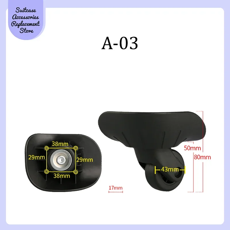 For The French Ambassa DELSEY A-03 Universal Wheel Replacement Suitcase Smooth Silent Shock Absorbing Wheel Accessories Wheels