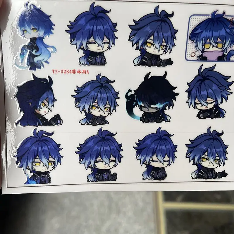 Anime Genshin Impact Flins Cartoons Waterproof DIY Decals 3D transfers UV DTF Crystal Stickers For Glasses Computer, water cup