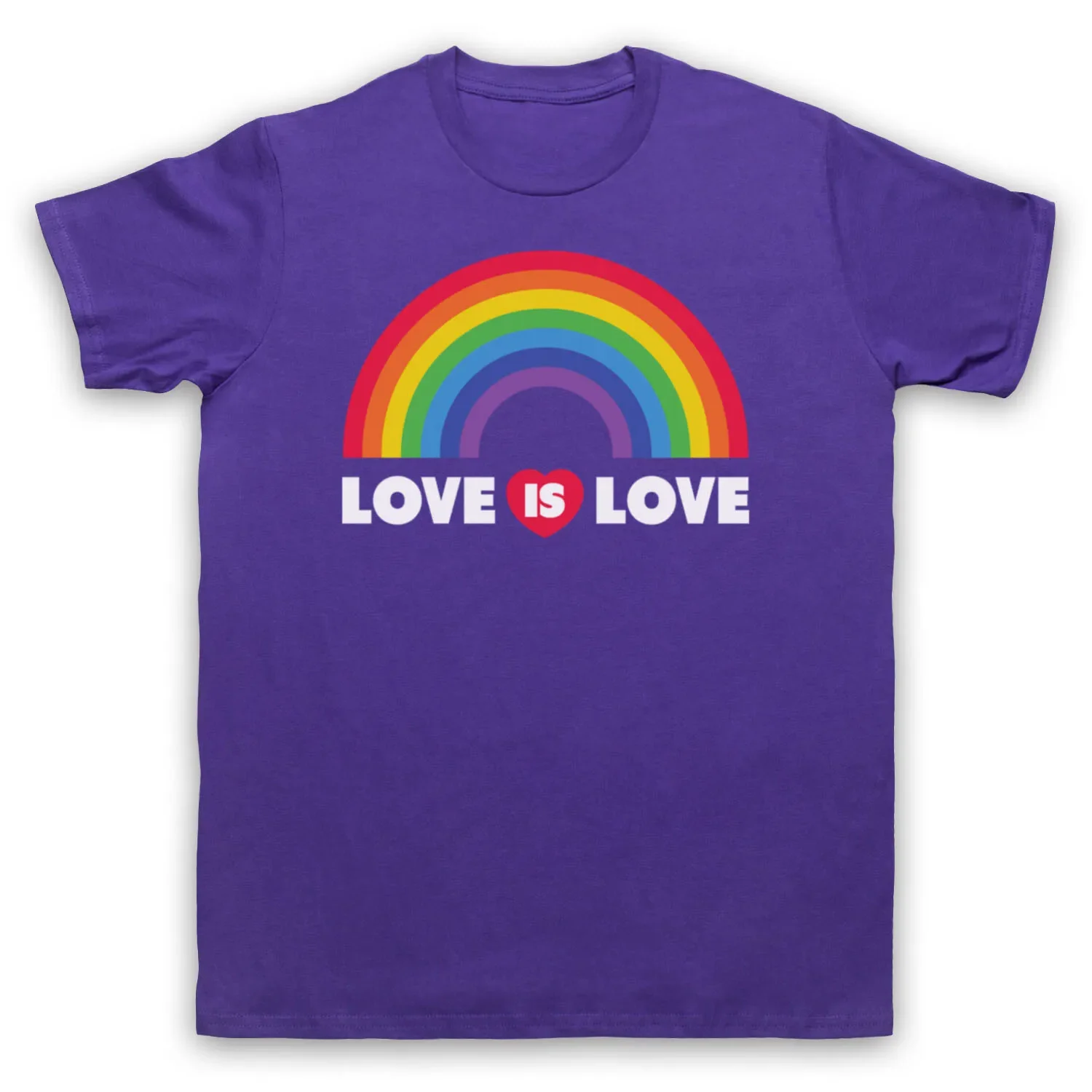 LOVE IS LOVE LGBT GAY PRIDE RAINBOW EQUAL RIGHTS HEART MENS & WOMENS T-SHIRT