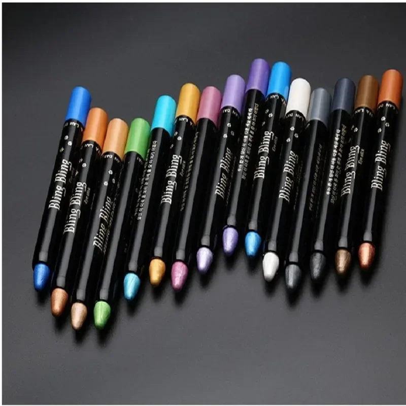 Pearlescent Eyeshadow Pencil Stick Waterproof Glitter Matte Nude Eye Shadow Makeup Pigment Cosmetic Blue White Gold Eyeliner Pen