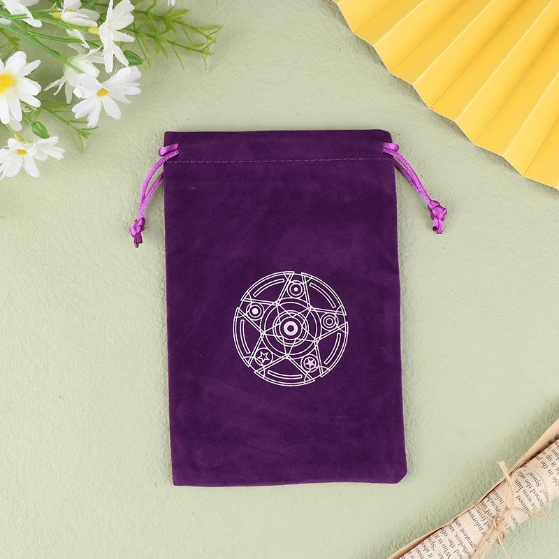 1Pc Velvet Tarots Oracle Cards Storage Bag Runes Constellation Witch Divination Accessories Jewelry Dice Bag Drawstring Pouch
