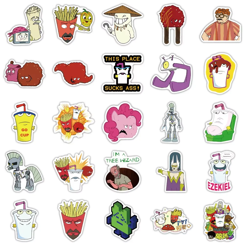 50 قطعة كارتون مضحك أنيمي أكوا في سن المراهقة الجوع قوة ملصقات الديكور دفتر دراجة نارية سكيت الكمبيوتر الهاتف