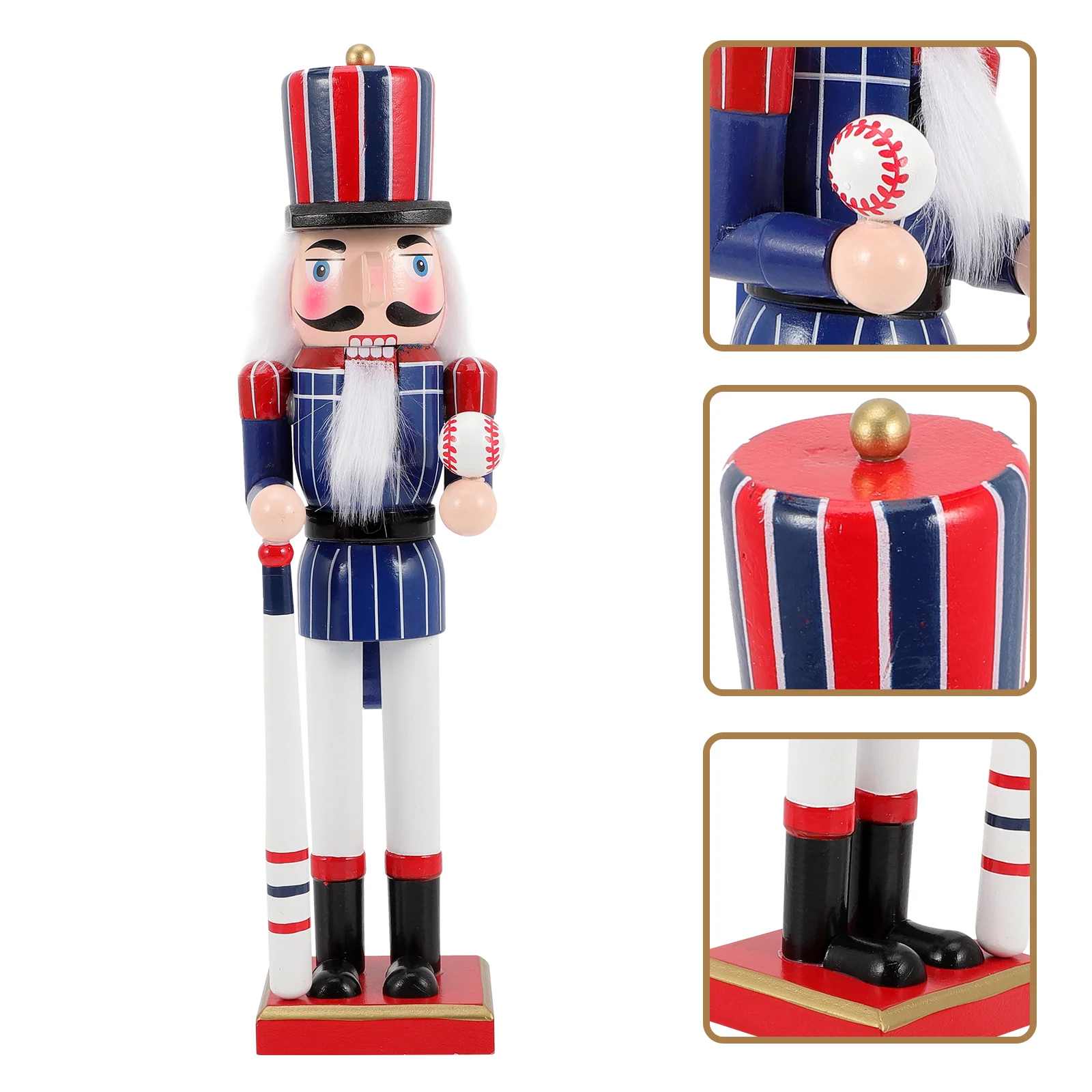 

American Nutcracker Sturdy Traditional Festive Easy to Clean Eco-friendly Paint Sports Style Table Ornament Soldier Decor