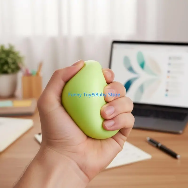 สีเขียวผลไม้บีบของเล่นซิลิโคนความเครียด Reliever Pinch ผลไม้ของเล่นสำหรับสำนักงานนักเรียน Sensory มือผ่อนคลายโต๊ะ Decors C90B