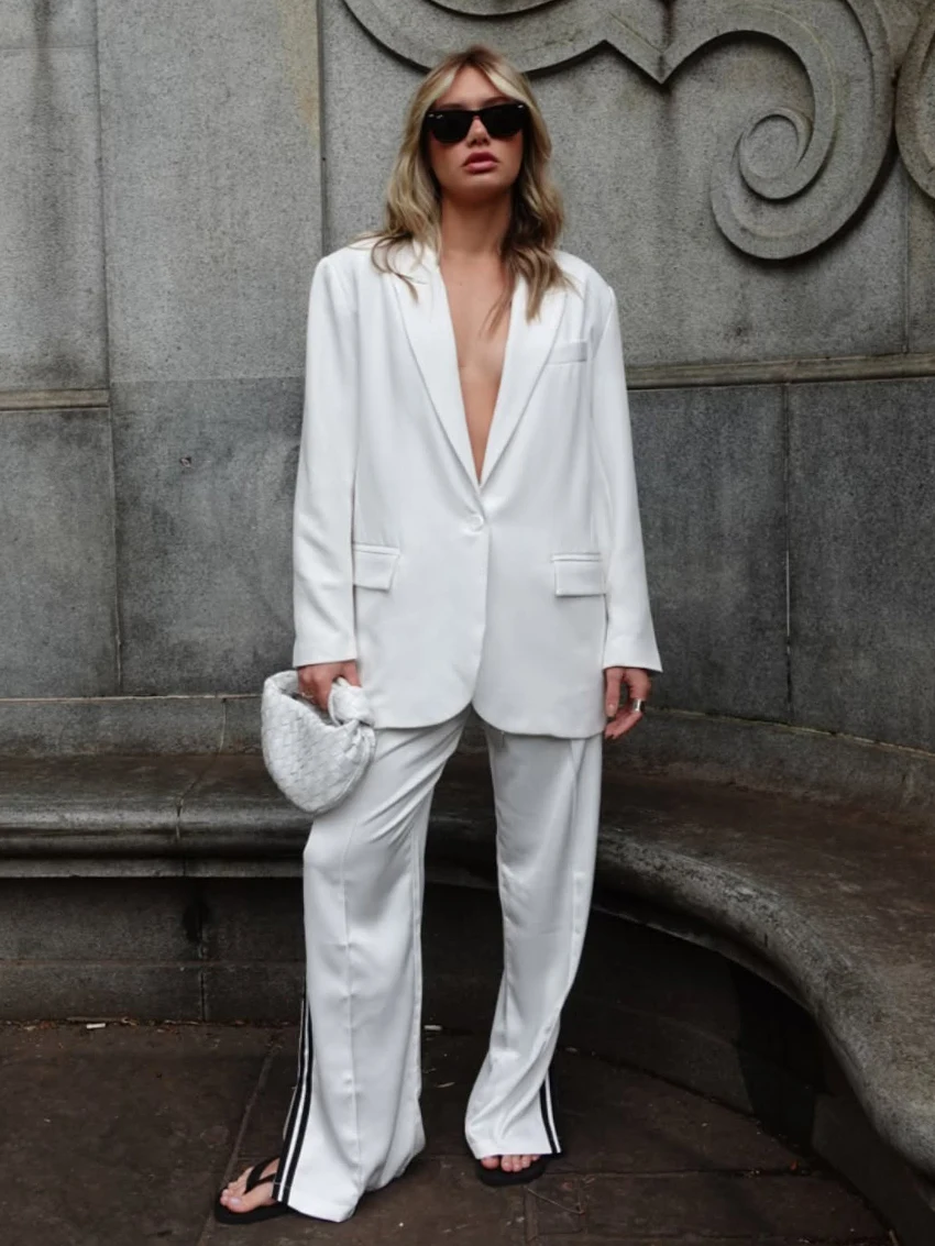 

Marthaqiqi Winter Ladies Pajamas 2 Piece Set Sexy Turn-Down Collar Nightwear Long Sleeve Sleepwear Pants Fashion Nightgowns Suit