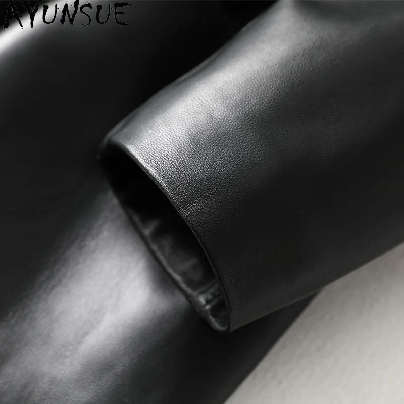 AYUNSUE Vera pelle di pecora Giacca in vera pelle Donna 2025 Trench di media lunghezza Cappotto da donna Giacche Abiti autunnali Jaqueta Couro