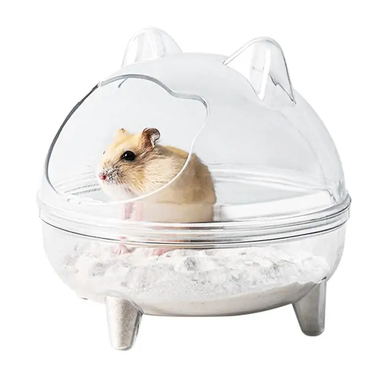 Hamster Sand Bath Container Hamster Bathtub Anti Spill Gerbil Syrian Cage Box Transparent Mouse Toilet Small Animals Supplies