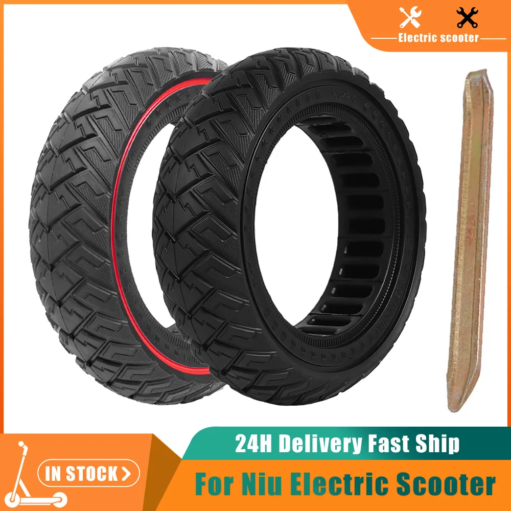 9.5x2.5 All Terrain Solid Tire 9.5 Inch Wide Explosion-proof Off-road Red Wing Pattern For Niu KQi1 KQi2 KQi3 Electric Scooter